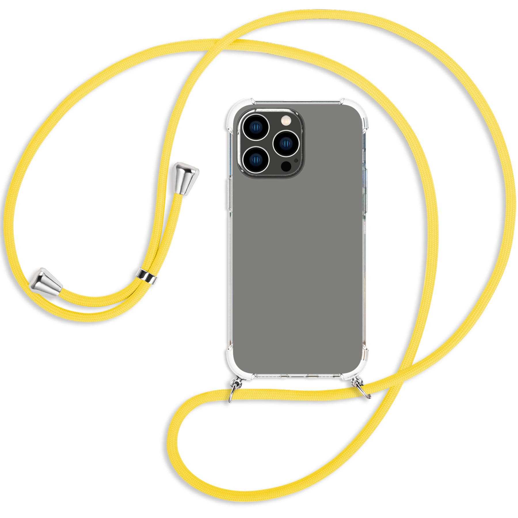 iPhone silber Kordel, 14 Apple, Gelb mit MTB Banana Pro Umhänge-Hülle Backcover, ENERGY Max, MORE /