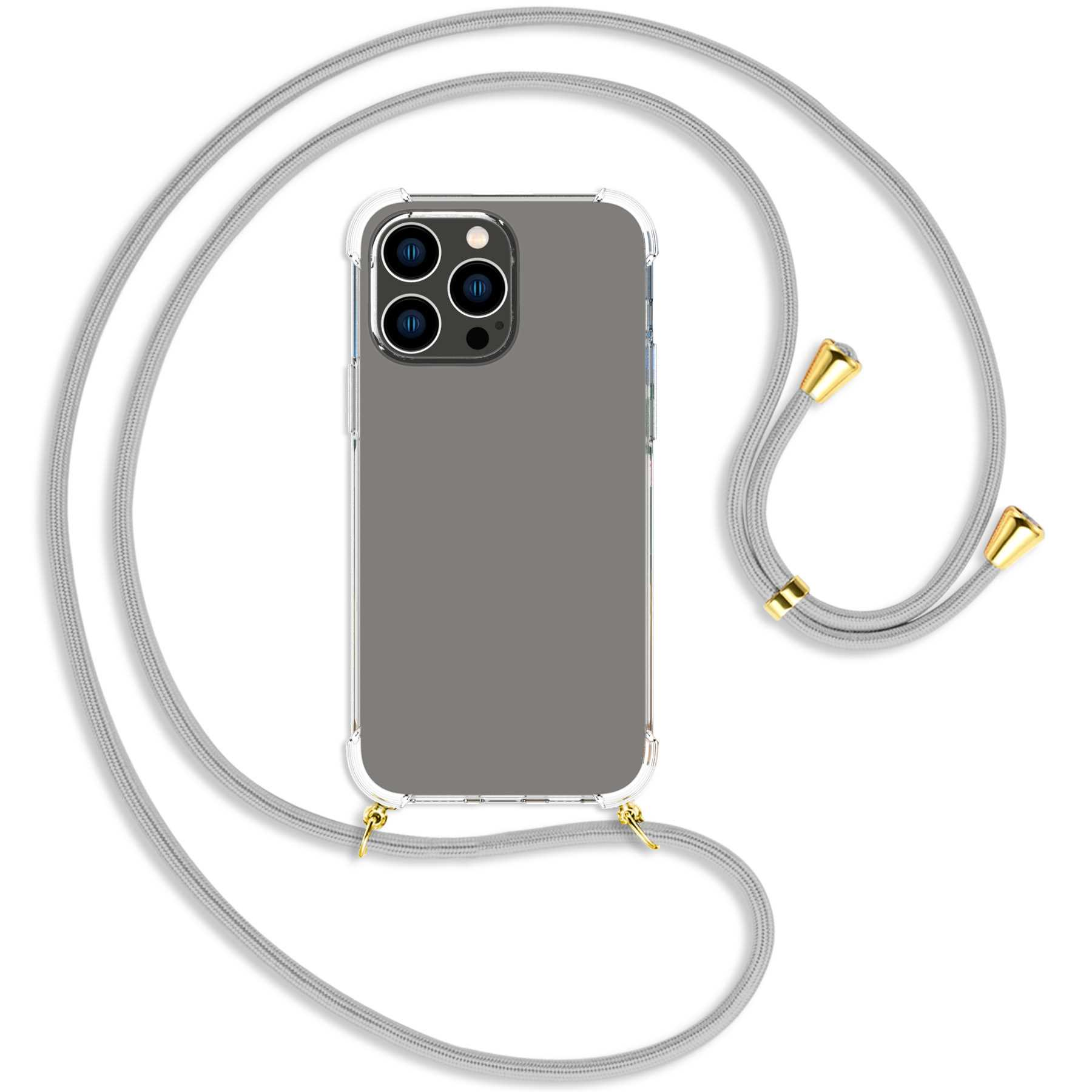 14 MTB Silber-Grau Umhänge-Hülle ENERGY iPhone / gold Max, Kordel, Pro MORE Backcover, Apple, mit