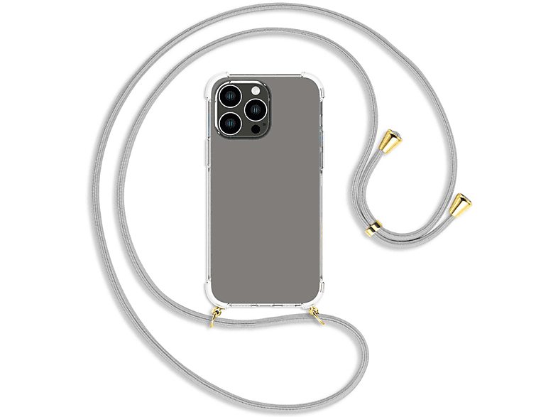 MORE gold Pro Max, MTB iPhone Kordel, Apple, Umhänge-Hülle mit Backcover, 14 / ENERGY Silber-Grau
