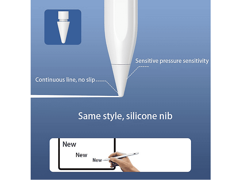 Stylus Capacitivo Universale 3 Pezzi – Punta Sottile 1,45mm, Ricarica USB-C, Magnetico, Per IOS/Android