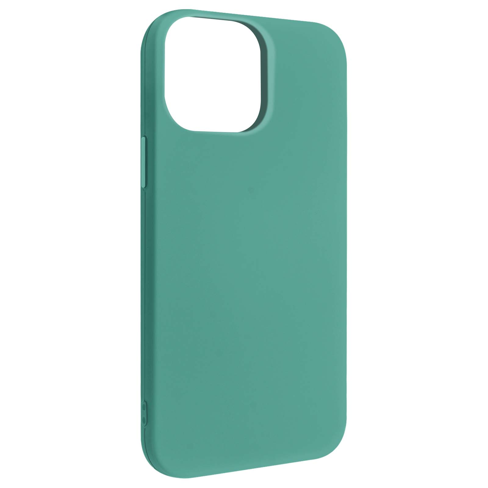 Coque de téléphone vert d'eau avec découpe pour caméra.