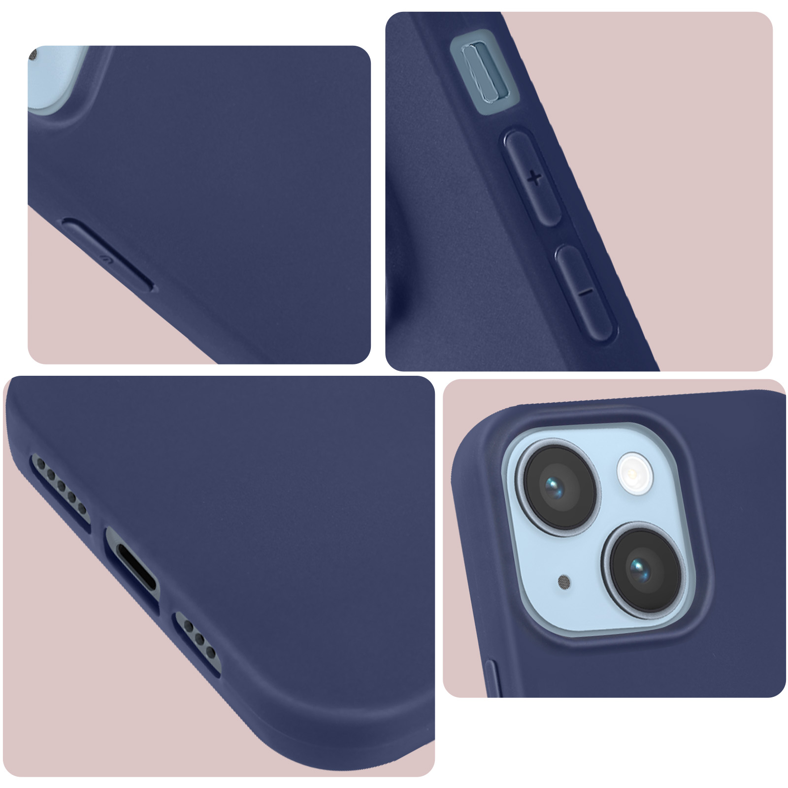 Apple, Silikon AVIZAR 14, Dunkelblau Backcover, Series, iPhone