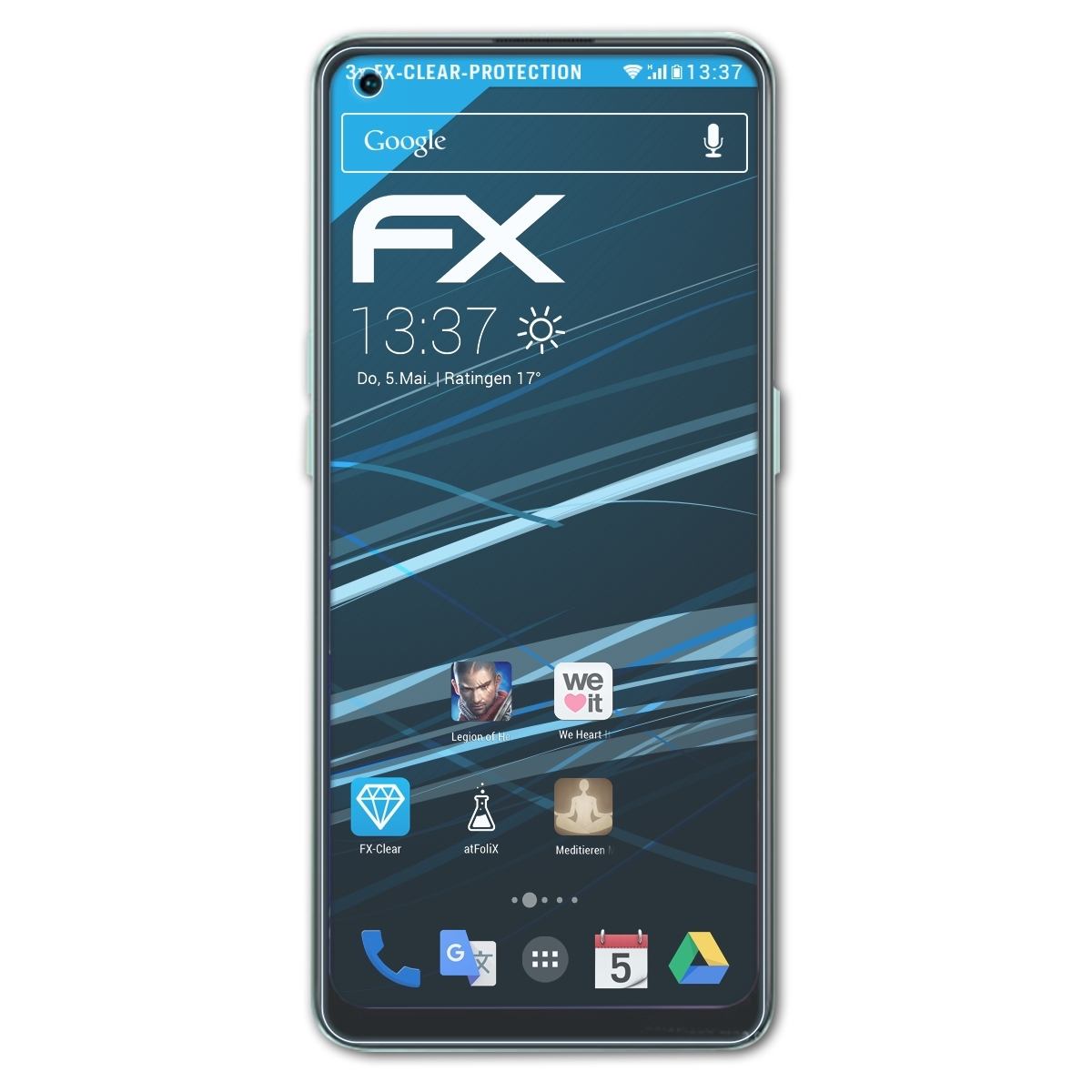 ATFOLIX 3x Displayschutz(für Oppo FX-Clear 5G) A96