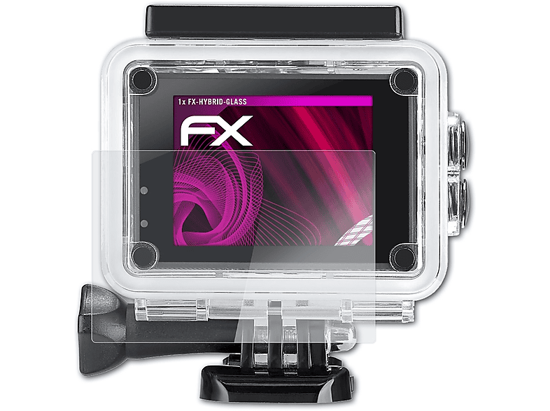 IceFox I5) FX-Hybrid-Glass 4k Schutzglas(für Action ATFOLIX Cam