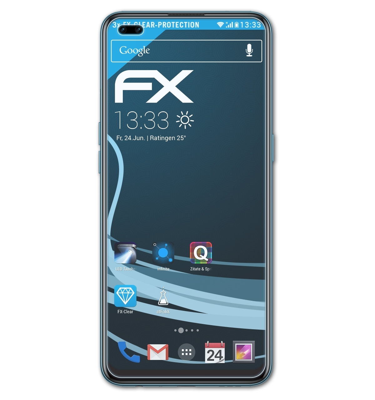 3x ATFOLIX F17 Displayschutz(für Pro) FX-Clear Oppo