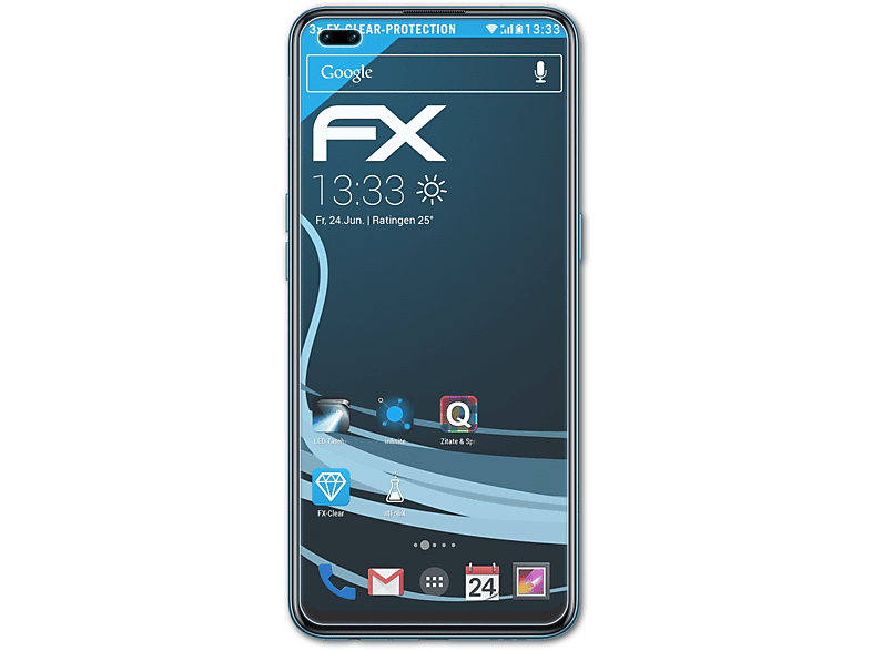 ATFOLIX 3x FX-Clear Displayschutz(für Oppo F17 Pro)
