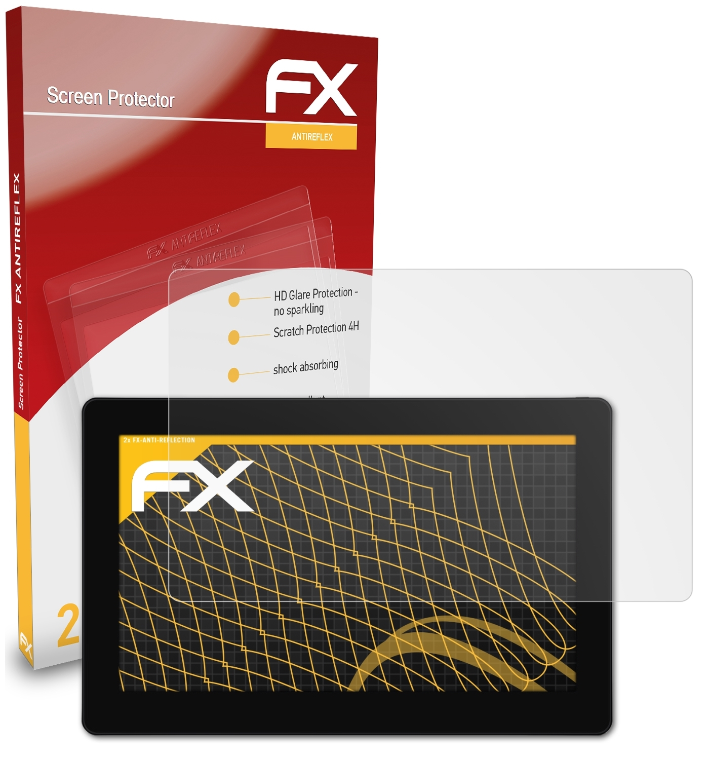 ATFOLIX 2x 16 Kamvas FX-Antireflex Huion Pro 4K) Displayschutz(für