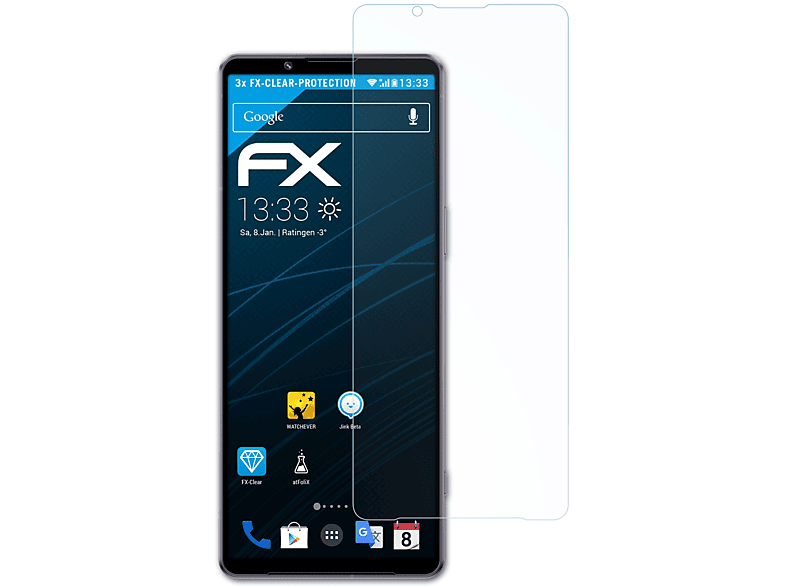 [Kann garantiert werden] ATFOLIX 3x FX-Clear Sony Xperia IV) 1 Displayschutz(für