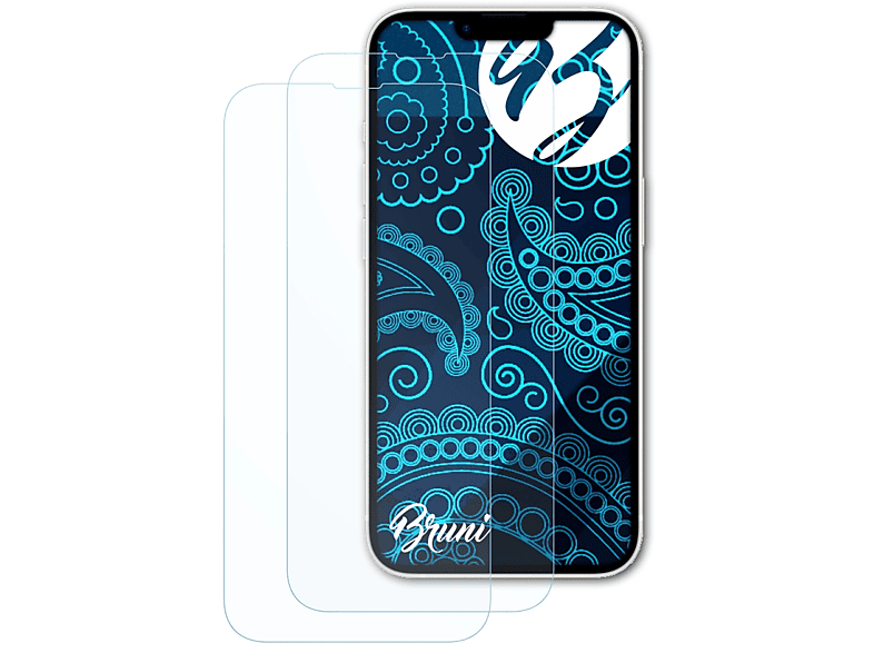 BRUNI 2x Basics-Clear Schutzfolie(für iPhone Apple 14)