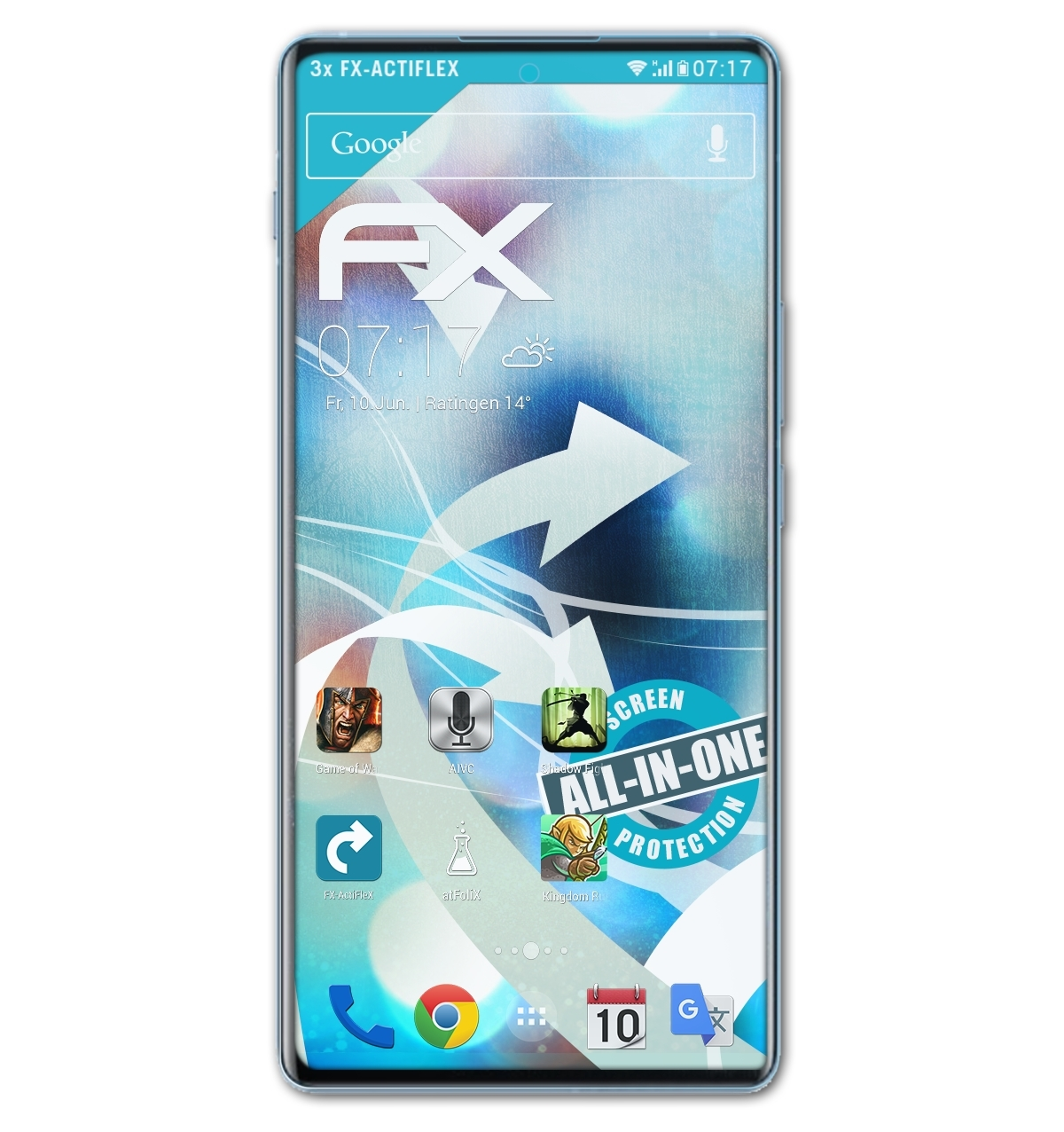 ATFOLIX 3x Note) Vivo X Displayschutz(für FX-ActiFleX
