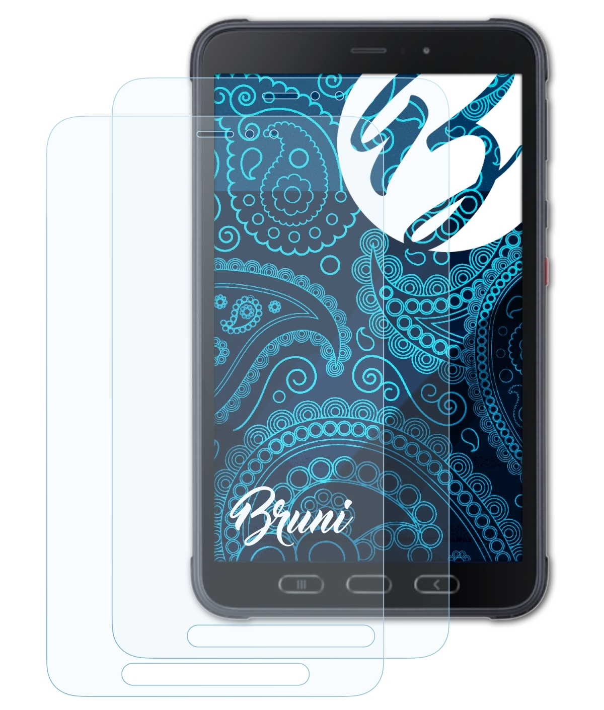 BRUNI 2x Basics-Clear Schutzfolie(für Tab Galaxy 3) Active Samsung