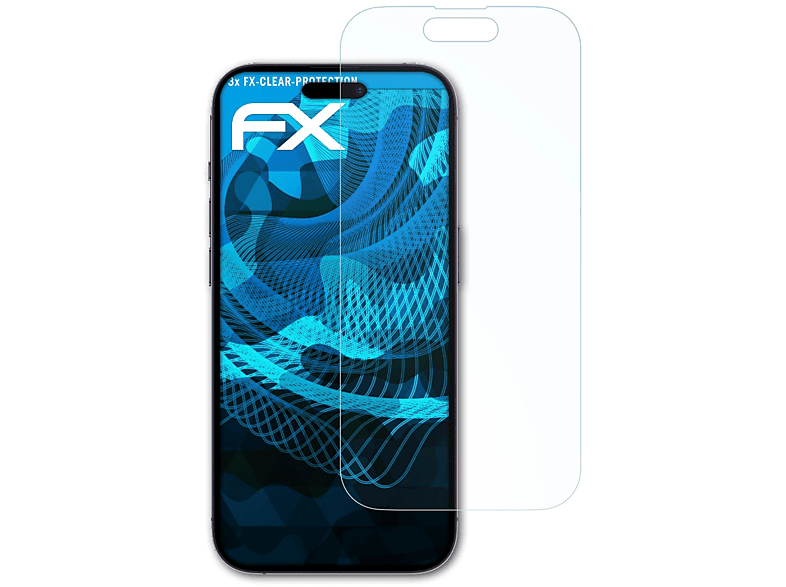 14 iPhone ATFOLIX Apple FX-Clear Displayschutz(für Pro) 3x