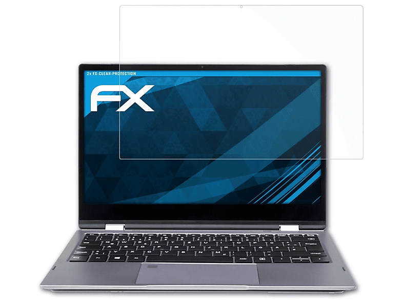ATFOLIX 2x FX-Clear Displayschutz(für Wortmann Terra Mobile 360-13)