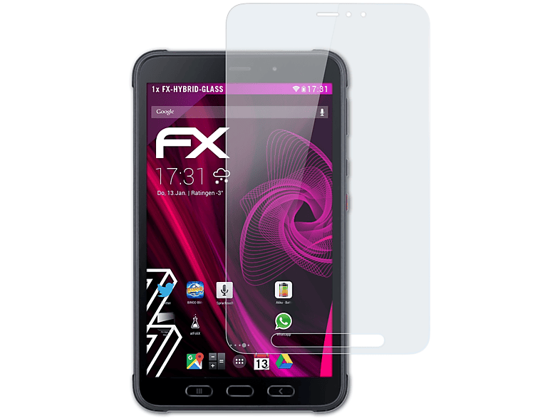 ATFOLIX FX-Hybrid-Glass Schutzglas(für Samsung Galaxy Tab Active 3)