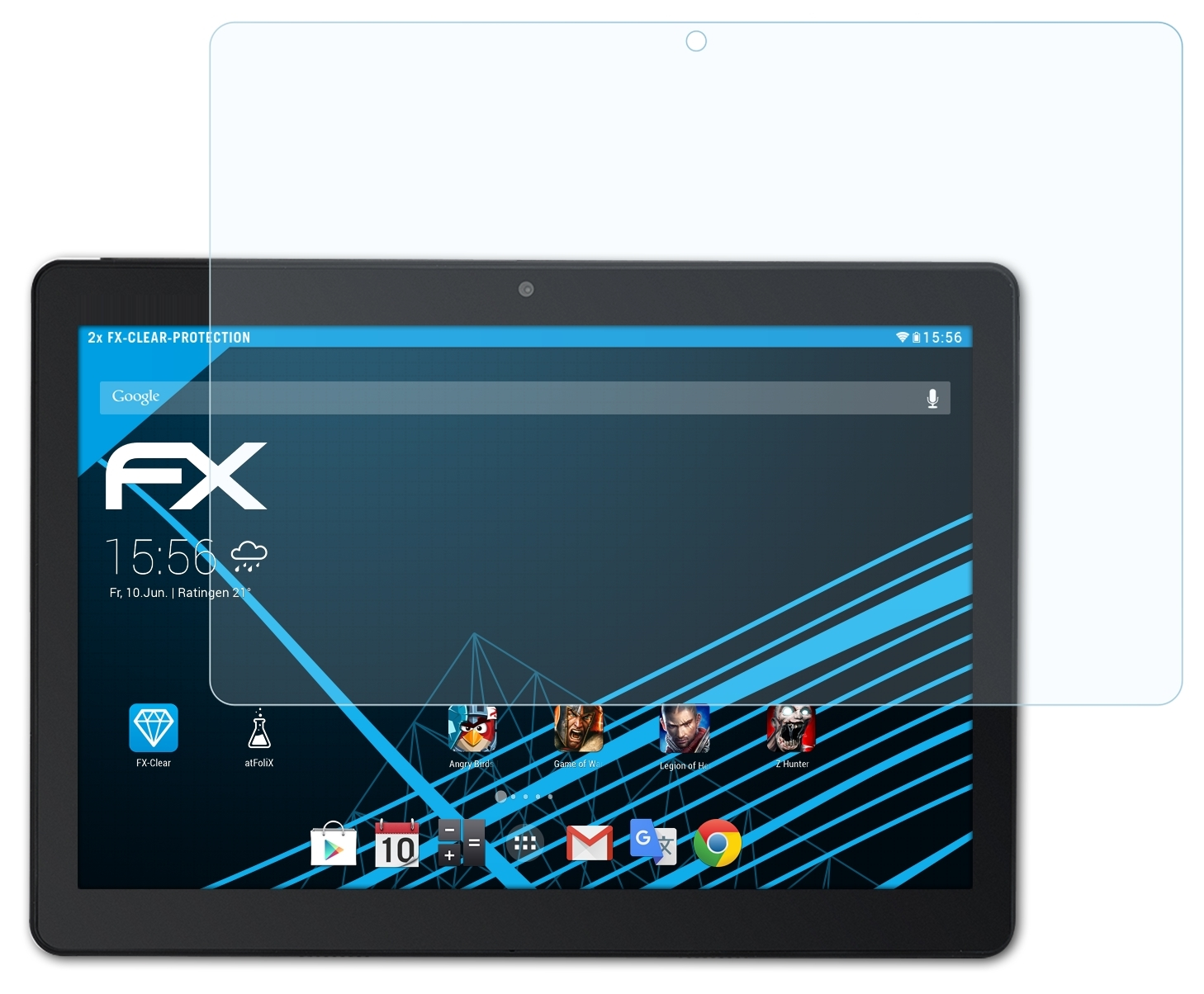 ATFOLIX 2x FX-Clear A145) Displayschutz(für Acepad