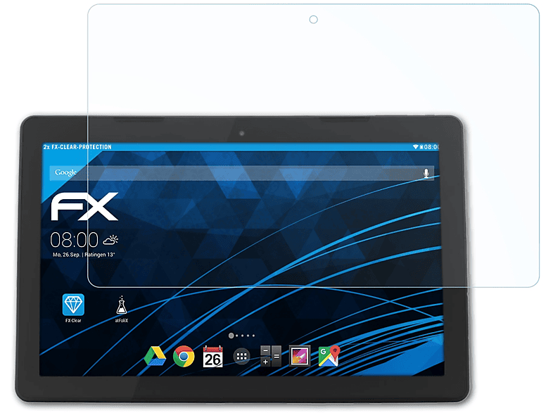 ATFOLIX 2x FX-Clear Displayschutz(für HannSpree 13.3 HannsPad Zeus)