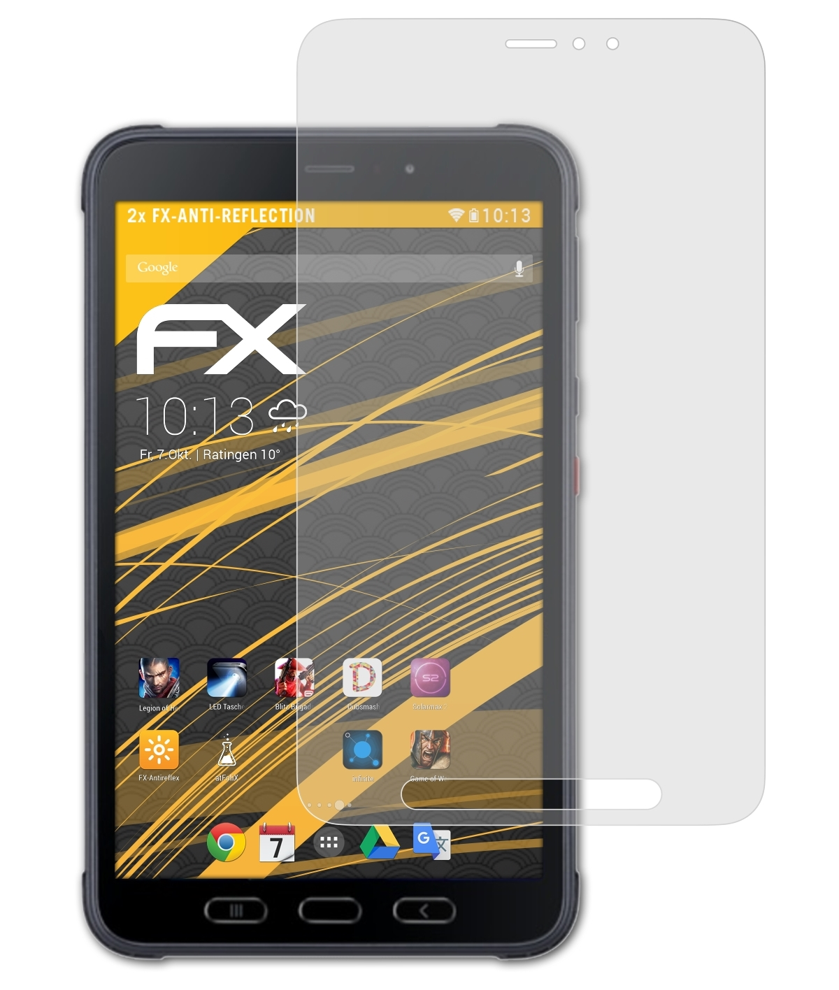 Tab FX-Antireflex 2x Active ATFOLIX 3) Samsung Displayschutz(für Galaxy