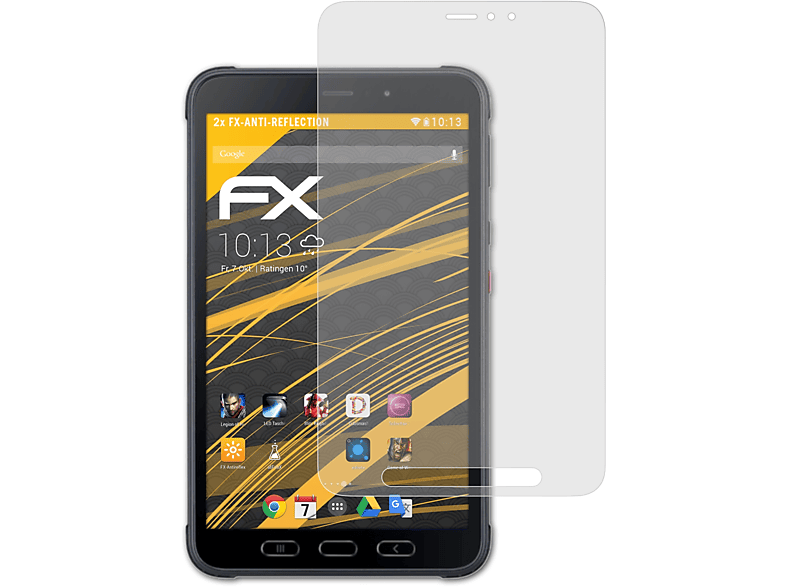 FX-Antireflex Samsung Displayschutz(für 3) ATFOLIX Active Tab Galaxy 2x