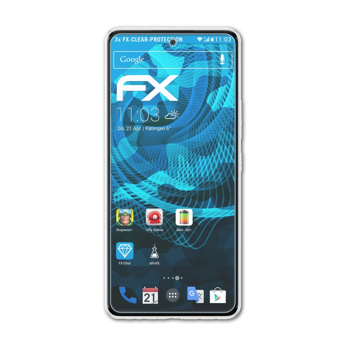 ATFOLIX 5G) FX-Clear 3x Displayschutz(für Galaxy A53 Samsung