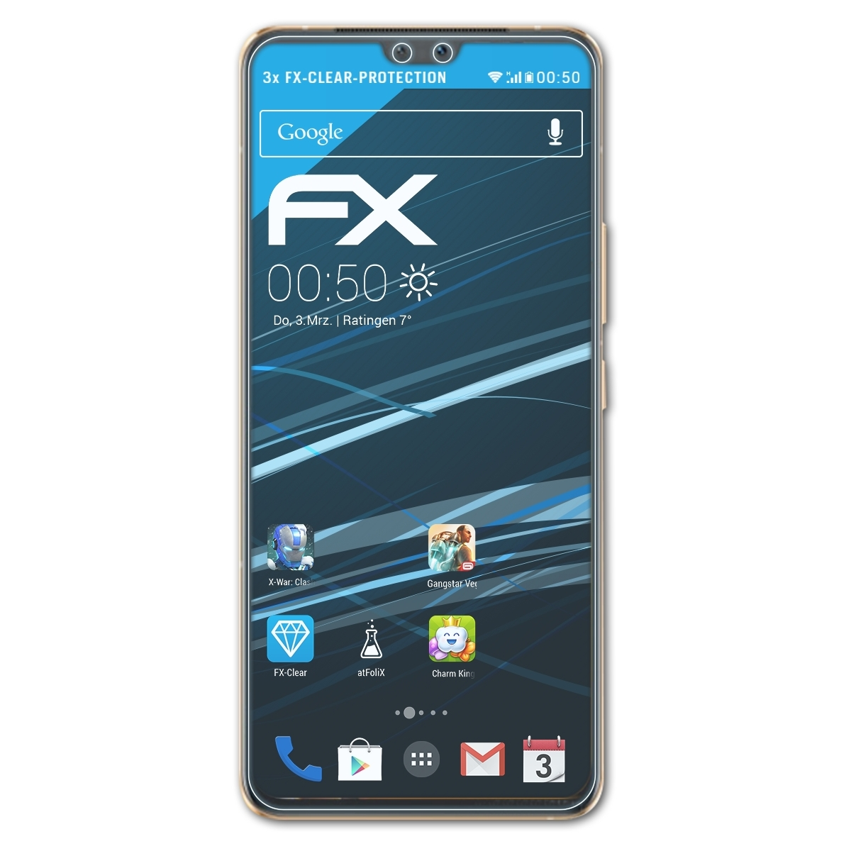 ATFOLIX 3x FX-Clear Displayschutz(für Vivo V23 5G)