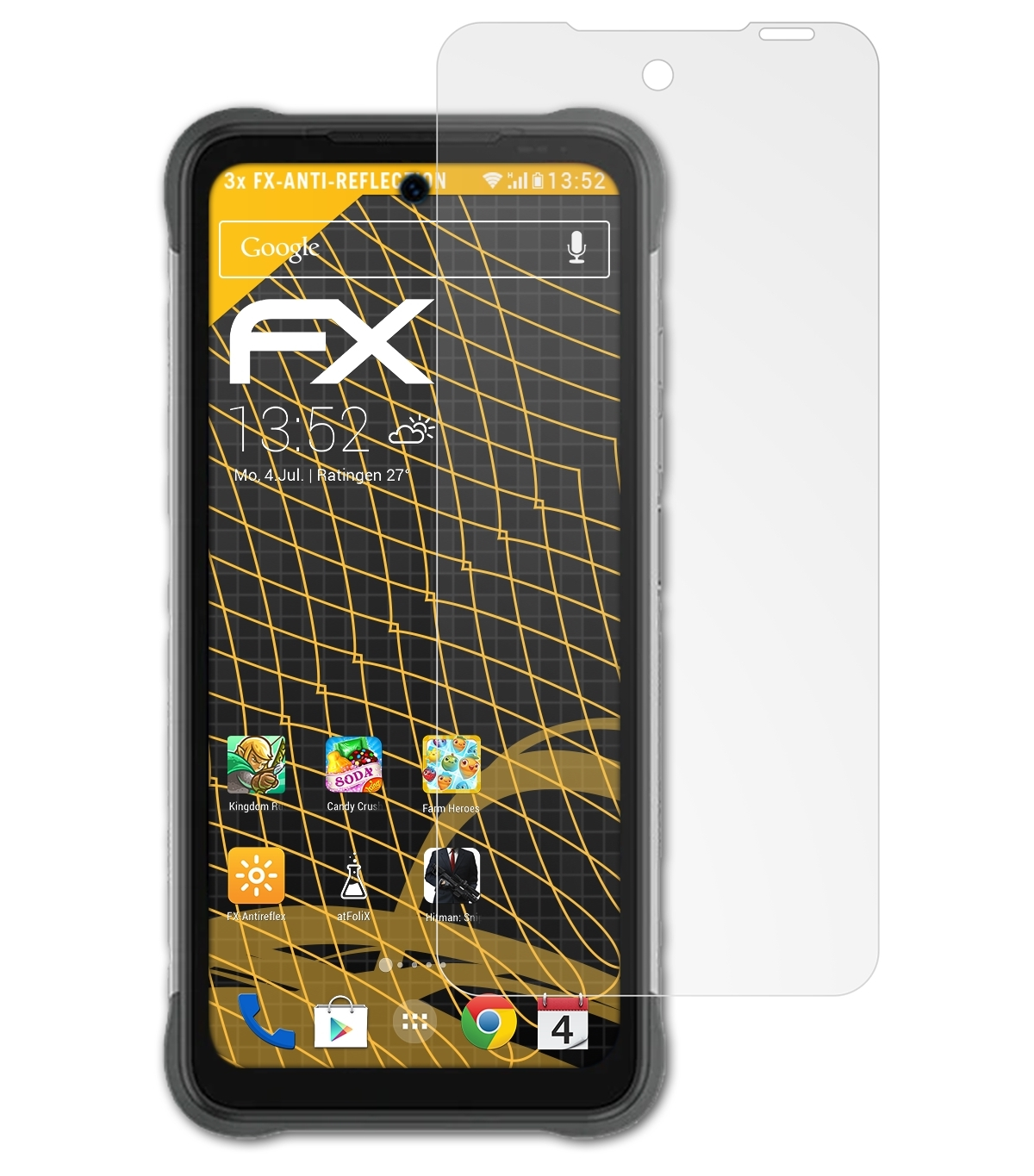 ATFOLIX 3x Displayschutz(für Bison GT2) FX-Antireflex UMiDigi