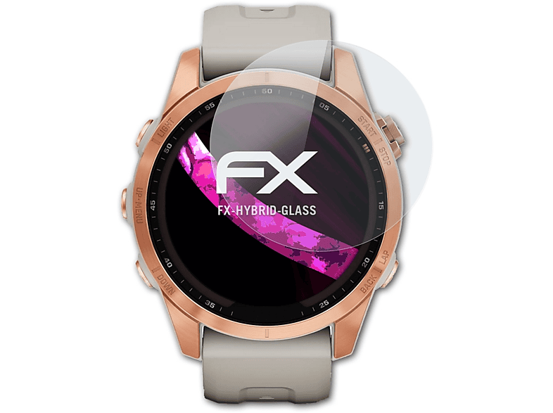 ATFOLIX FX-Hybrid-Glass Garmin 7S Fenix Schutzglas(für (42mm))