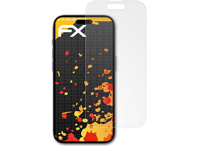 ATFOLIX 3x FX-Antireflex Displayschutz(für Apple iPhone 14 Pro)