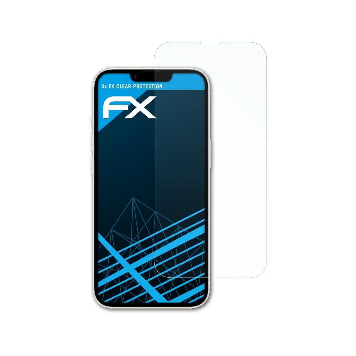 ATFOLIX 3x FX-Clear Displayschutz(für 14) Apple iPhone