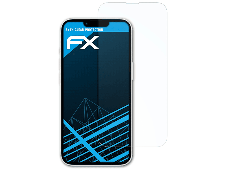 ATFOLIX 3x FX-Clear Displayschutz(für Apple iPhone 14)