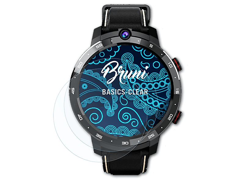 BRUNI 2x Basics-Clear Schutzfolie(für Lemfo LEM12 Pro) | Smartwatch Schutzfolien & Gläser