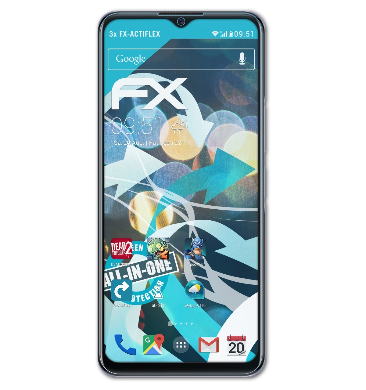 ATFOLIX 3x FX-ActiFleX Displayschutz(für Vivo T1x)