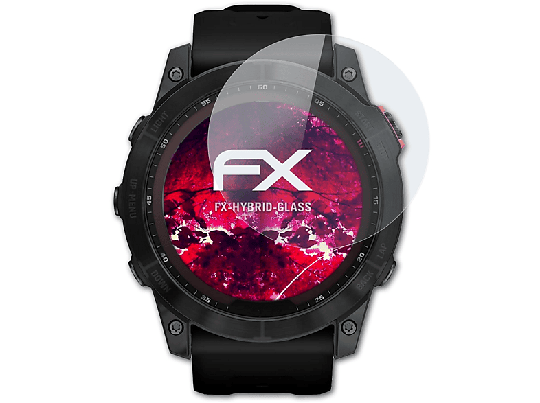 ATFOLIX FX-Hybrid-Glass Schutzglas(für Garmin Fenix 7X (51mm)) | Smartwatch Schutzfolien & Gläser