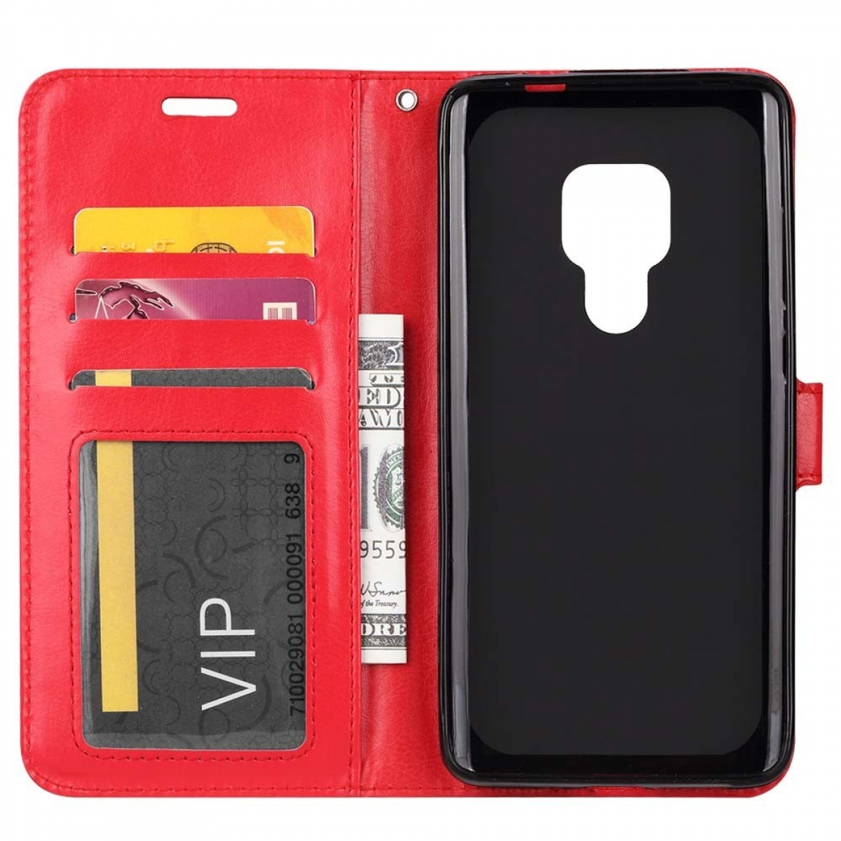 Multicolor Mate 20, Rot, Bookcover, Huawei, CASEONLINE - Klappbare