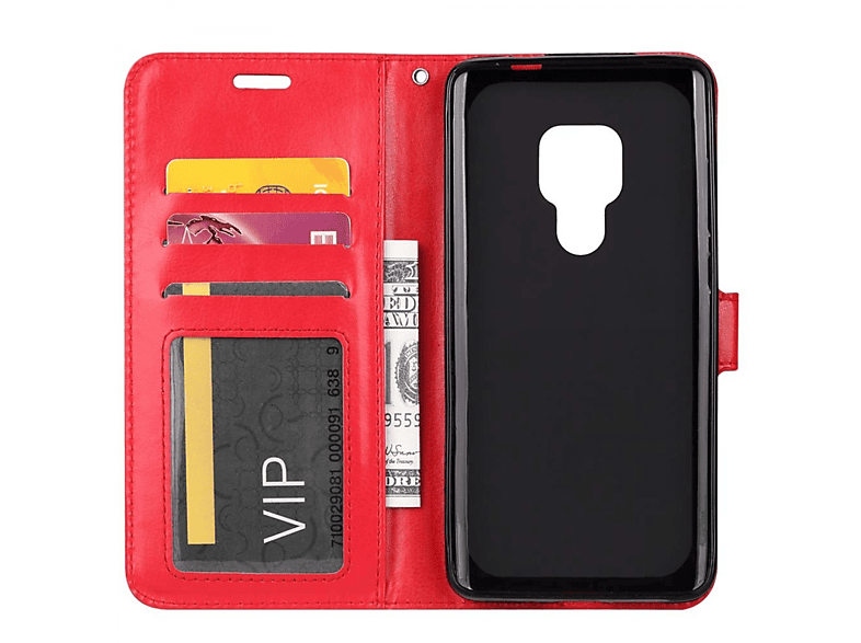 CASEONLINE Klappbare - Rot, Bookcover, Huawei, Mate 20, Multicolor