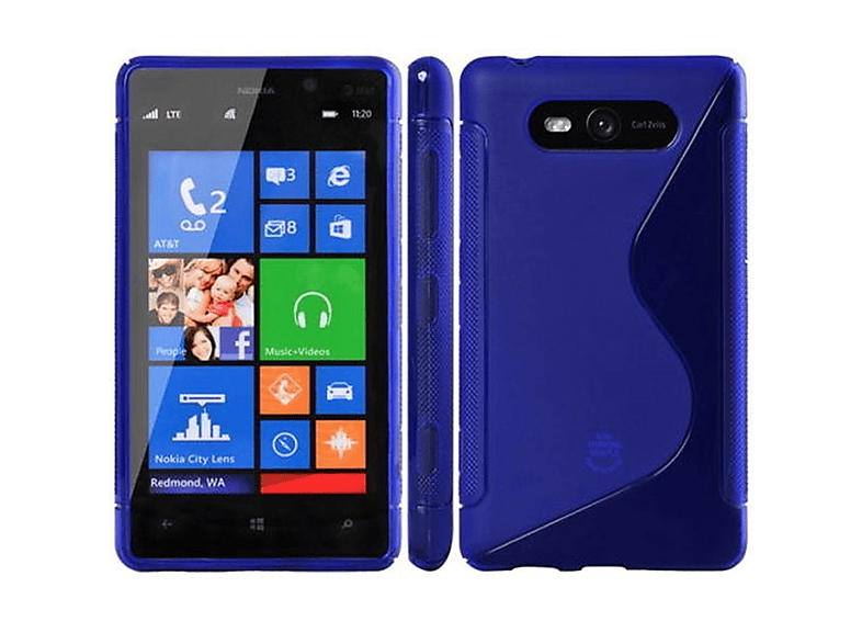 CASEONLINE S-Line, Backcover, Nokia, Lumia 820, Blau