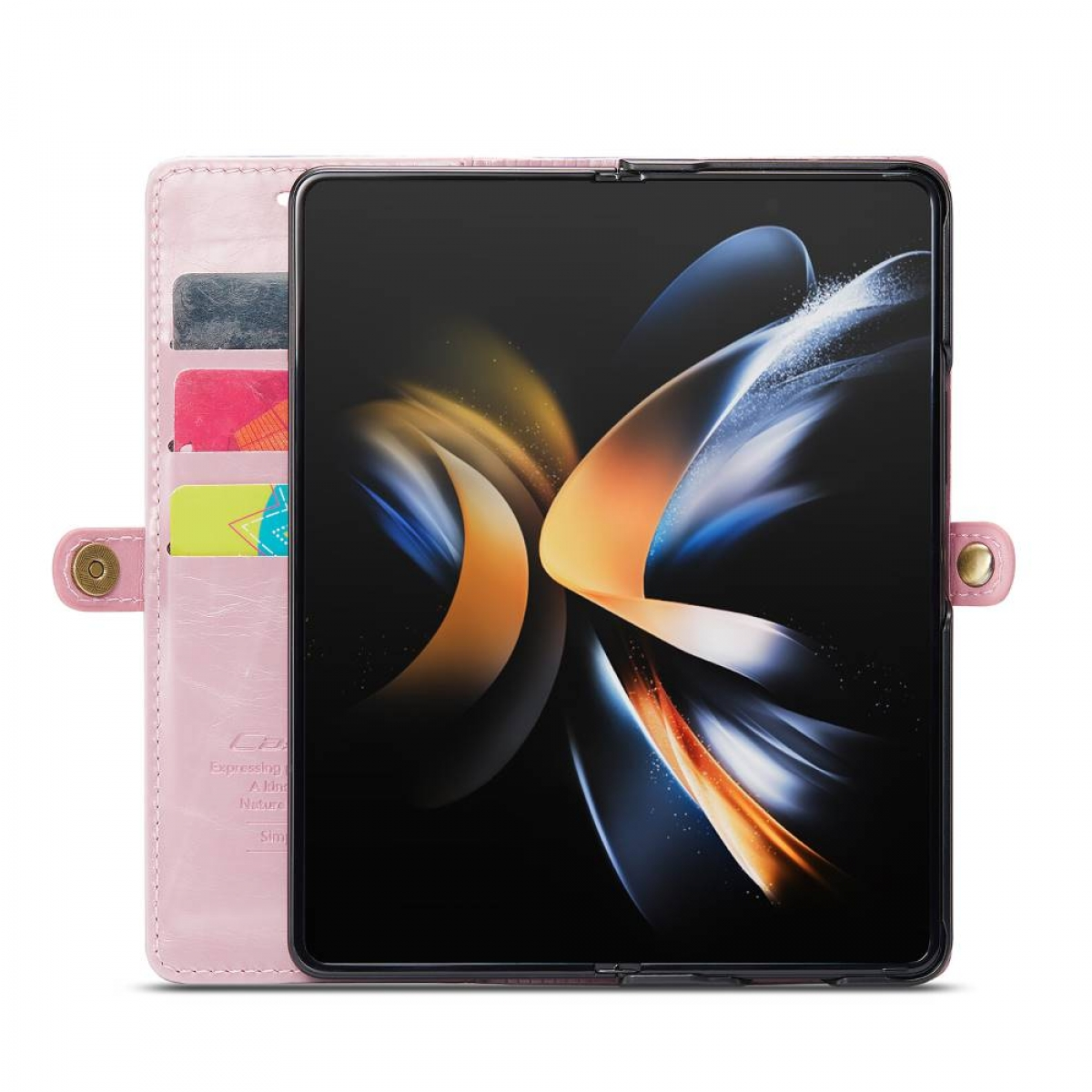 Z Fold Samsung, Hell-Pink CASEONLINE Galaxy Leder, 4, Bookcover,