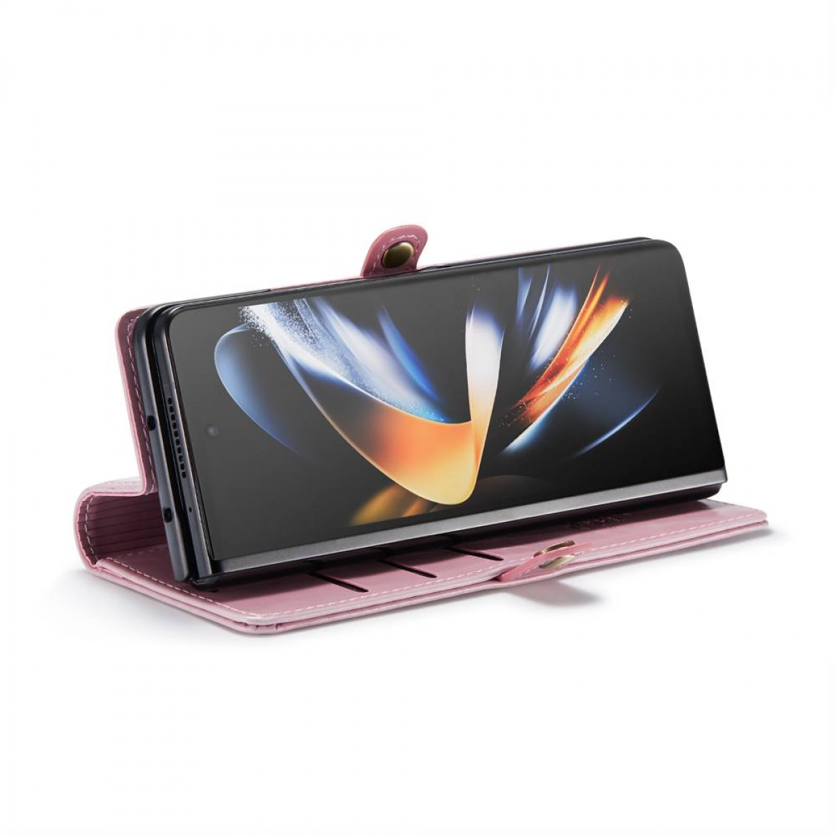CASEONLINE Leder, Bookcover, 4, Hell-Pink Z Fold Galaxy Samsung