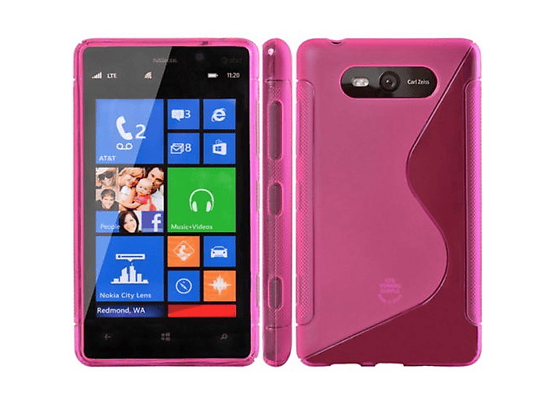 CASEONLINE S-Line, Backcover, Nokia, Pink Lumia 820