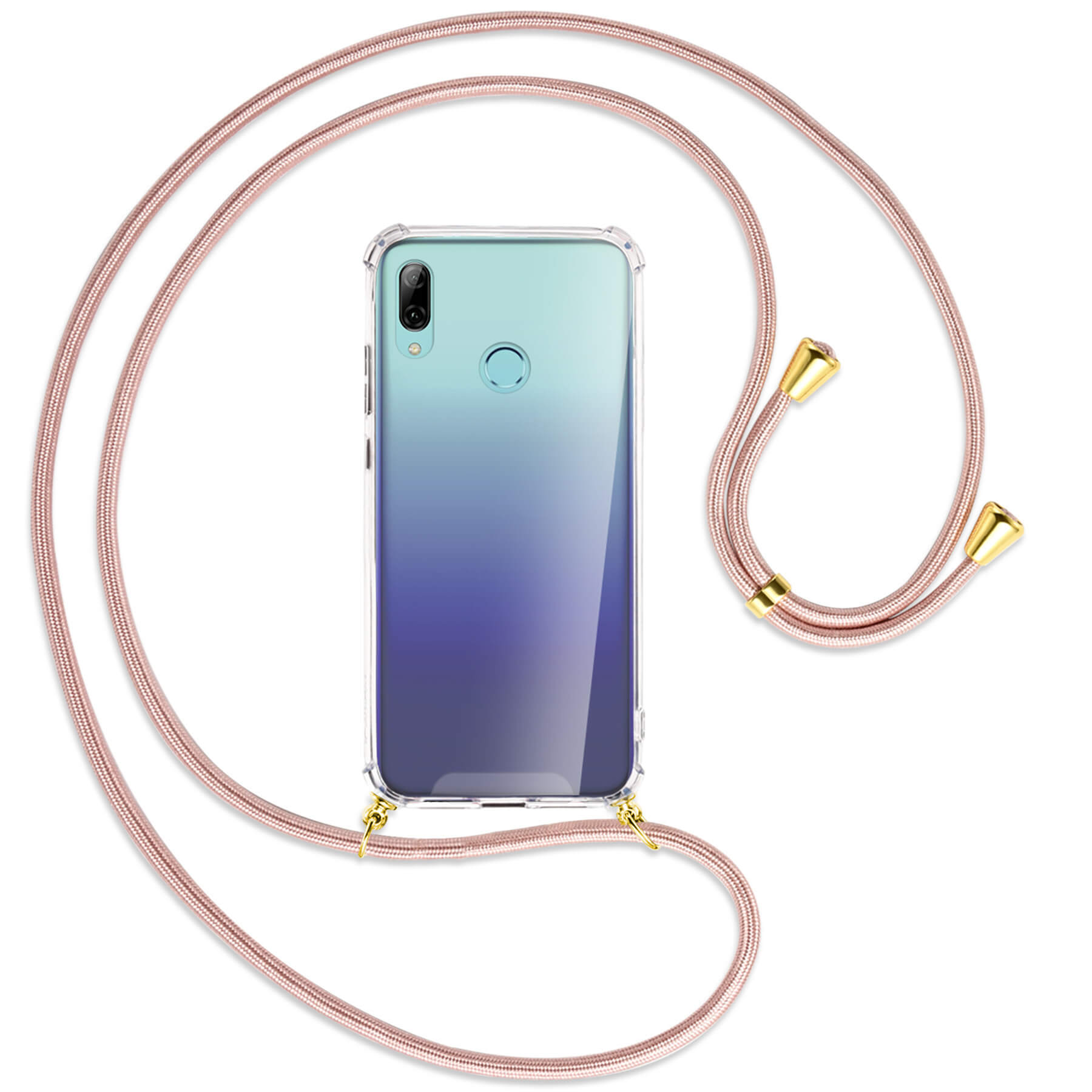 MTB MORE Gold Lite, Huawei, Backcover, mit smart / Umhänge-Hülle Kordel, 2019, 10 P ENERGY Rosegold