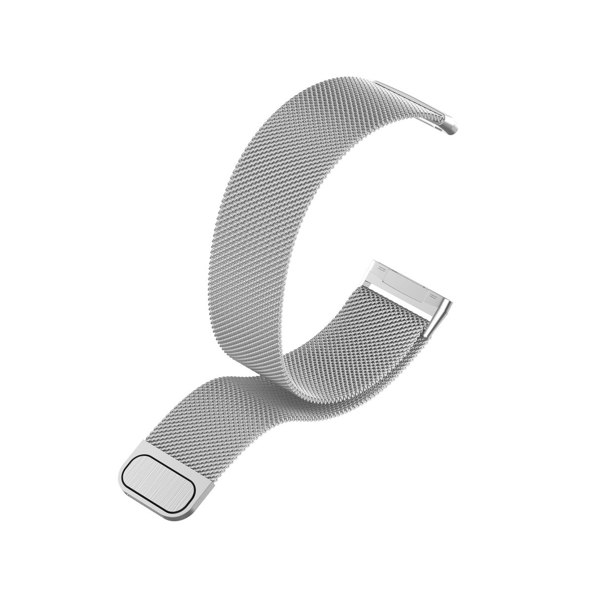 WIGENTO Magnet Metall Watch Silber 3 1 Band, Sense + Versa Fitbit, 2, 4 Ersatzarmband, + 