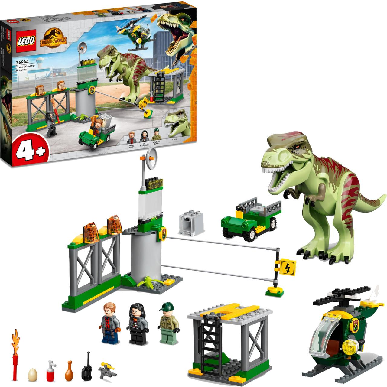 Juego de Construcción - Fuga del Dinosaurio TRex 76944 Jurassic World LEGO, 4A