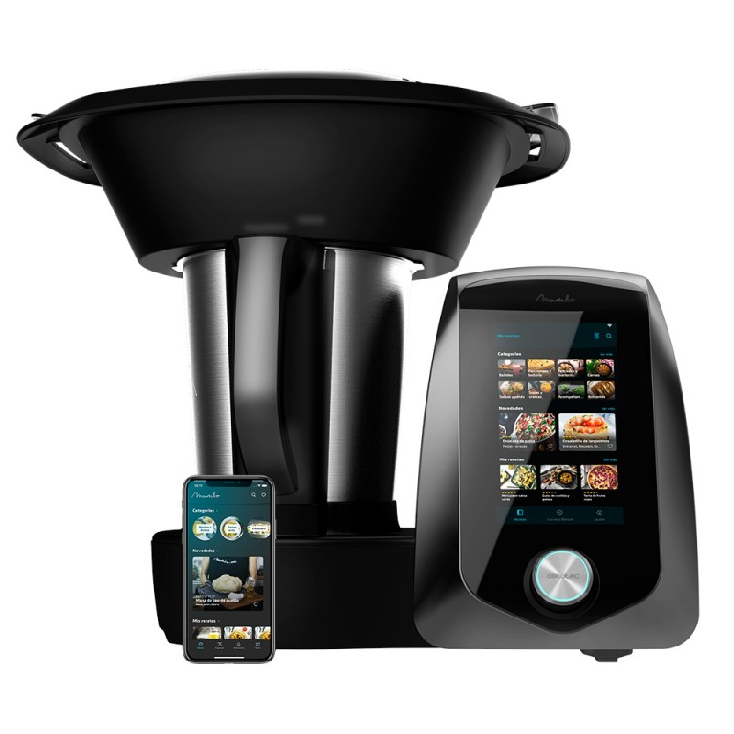 Robot de cocina - Cecotec Mambo 12090 Habana, 30 Funciones, 3 l, SoftScreen TFT de 7”, Negro