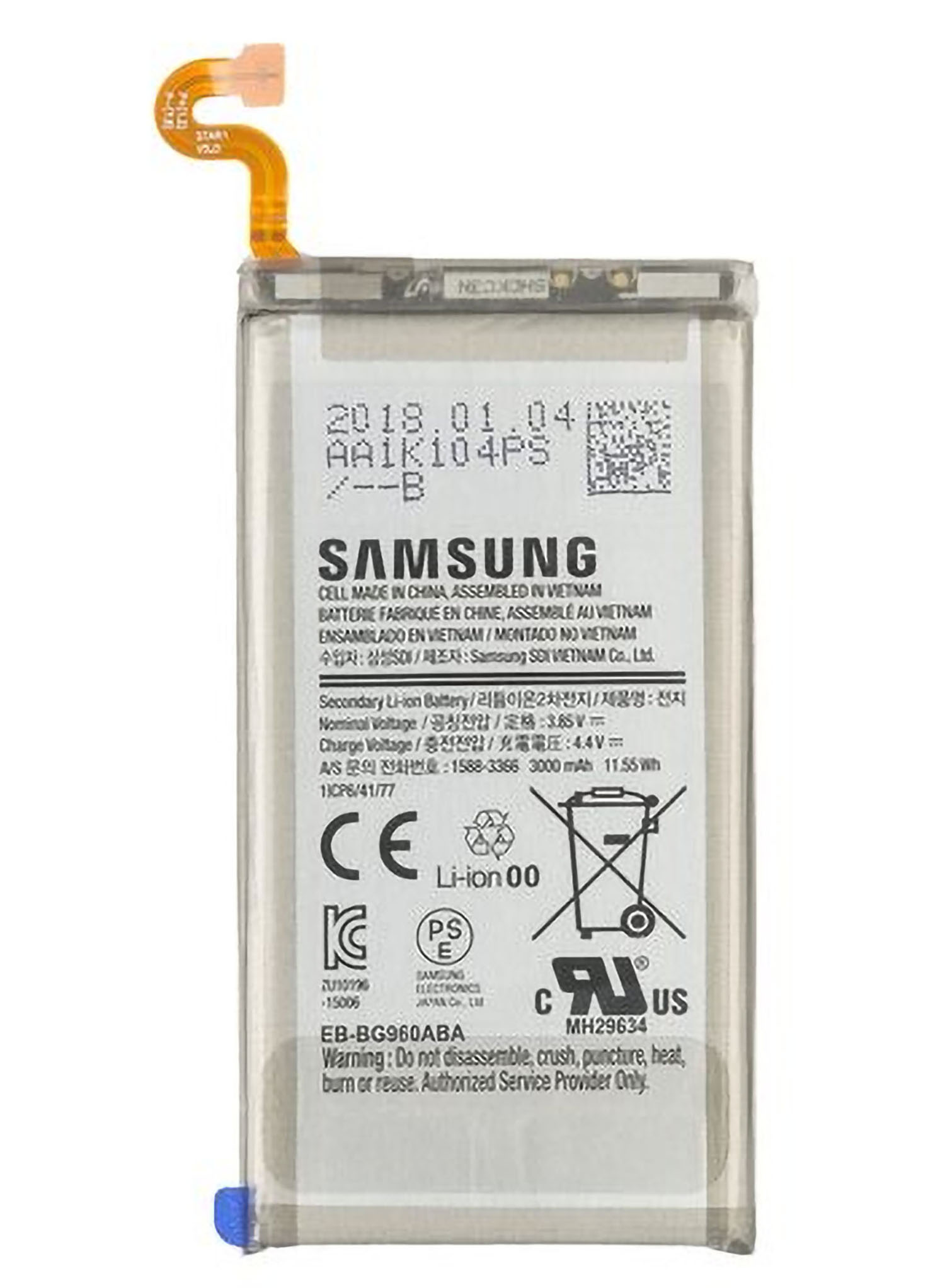 SAMSUNG Original Akku für Samsung Handy-/Smartphoneakku, Li-Ion Li-Ion, 3.85 mAh EB-BG960 Volt, 3000