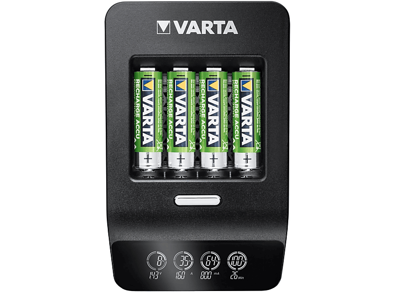VARTA Ladegerät 2100mAh LCD Ultra Fast Charger+  inkl. 4x AA 56706 Ladegerät Universal, NiMH, Grau