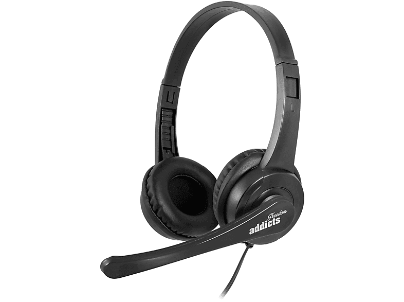 NGS VOX505USB, Over-ear Headset mit Mikrofon Schwarz