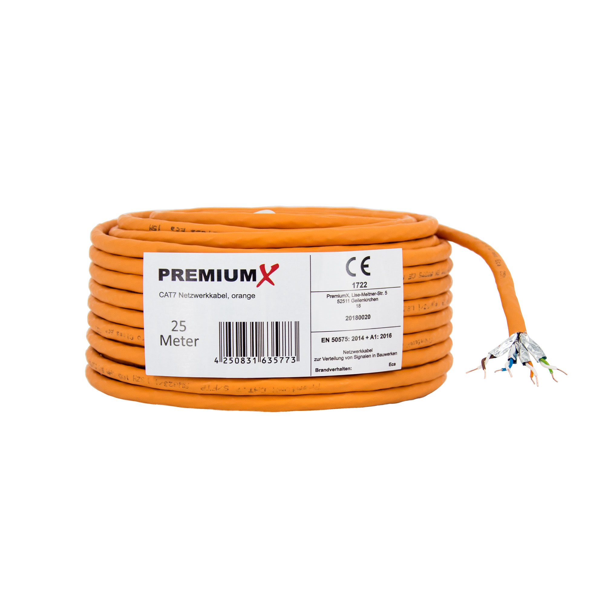 PREMIUMX 25m CAT 7 Netzwerkkabel LAN 25 Ethernet Netzwerkkabel, Simplex Kabel m Datenkabel
