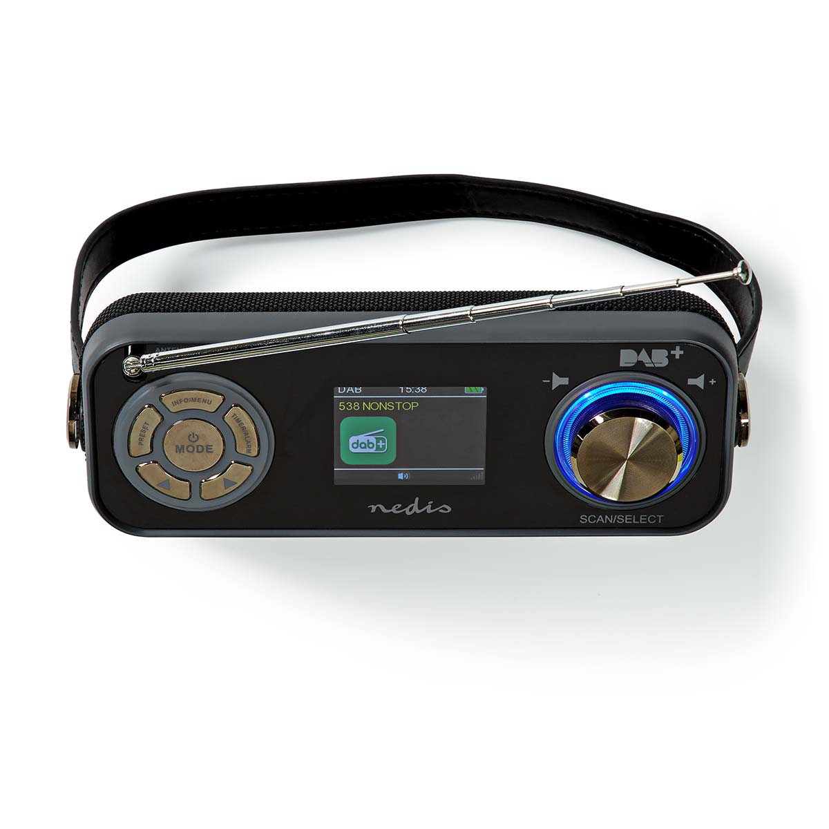 NEDIS Radio, RDDB5200BK Schwarz Bluetooth, DAB+,