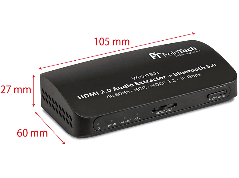 Extrator de áudio HDMI ARC 2.0 5.1 7.1 PCM, Dolby digital, atmos e DTS
