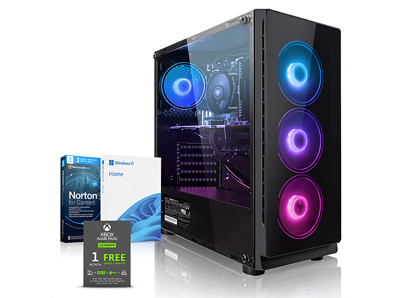 MEGAPORT Gaming PC Master Intel Core i7-12700F, Windows 11 Home (64 Bit), Gaming PC Core™ i7 Prozessor, 16 GB RAM, 1000 GB SSD, NVIDIA GeForce® GTX 1650, 4 GB