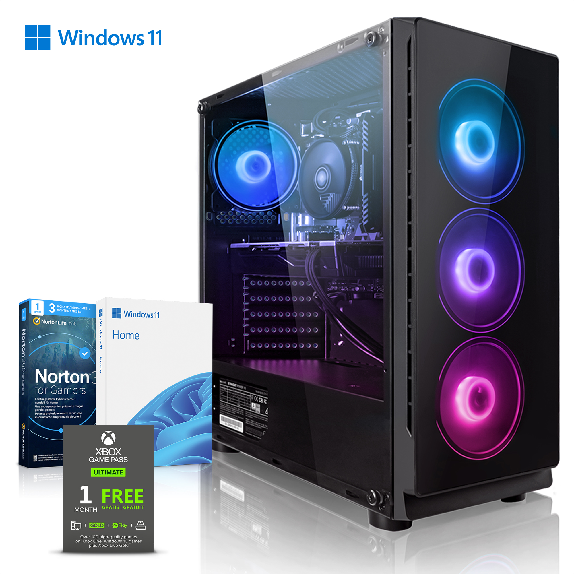 GB PC Core Windows 16 NVIDIA RAM, Core™ GB Gaming Intel 11 Home (64 GeForce RTX™ SSD, Prozessor, i3 i3-13100F, GB MEGAPORT 1000 PC Bit), 8 4060,